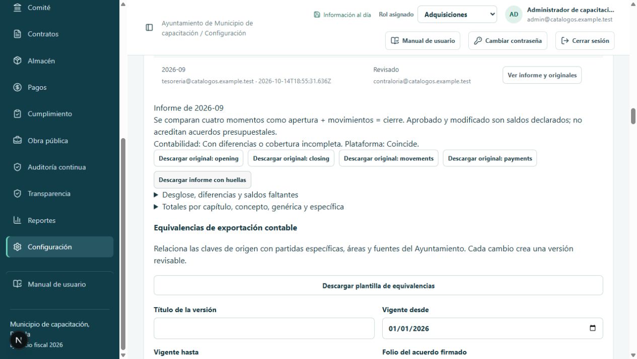 Historial de conciliaciones revisadas y con diferencias